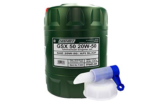 Motoröl FANFARO GSX 50 20W-50 API SL CF 20 Liter inkl. Auslasshahn