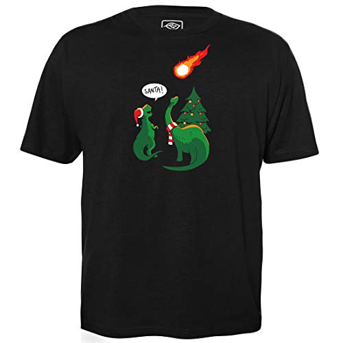 Merry Extinction-Level Event - Herren T-Shirt für Geeks mit Spruch Motiv aus Bio-Baumwolle Kurzarm Rundhals Ausschnitt, Größe XXL