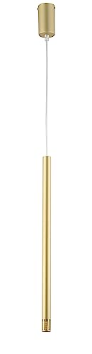 Licht-Erlebnisse Hängelampe Gold THEANO Zylinder Modern Ø5cm G9 elegante Metall Pendelleuchte Küche Esszimmer Wohnzimmer