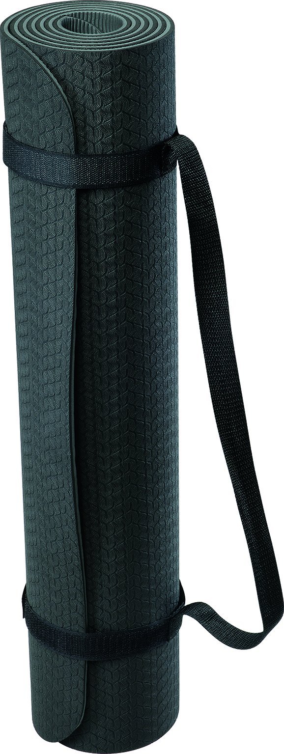 Deuser Unisex – Erwachsene Yoga Matte TPE, schwarz/grau, One Size