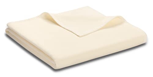 biederlack® flauschig-weiche Kuschel-Decke I Made in Germany I Öko-Tex Made in Green I nachhaltig produziert I Wohn-Decke Cotton Uni - Natur aus Baumwolle in 100x150 cm