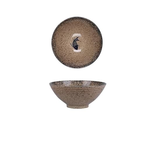 Neues unterglasurfarbenes Keramikgeschirr-Set – Fischteller, Reisschüssel, Nudelschüssel, Geschmacksteller-Set (Size : 7 inch Yaxian noodle bowl)