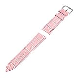 12mm-24mm Erste Schicht der echte Lederband Kroko-Korn-Bügel-Mann-Frauen Pin Buckle Armband am Handgelenk Rosa, 14mm