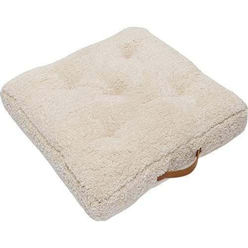 Kare Design Bodenkissen Polar, Weiß, 60x60cm, Sitzkissen für den Boden, Polsterkissen, Kissen, Bezug aus 100% Baumwolle