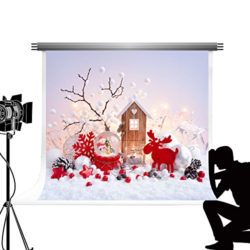 Kate Backdrop 2.2x1.5m Fotohintergrund Weihnachten Weihnachten Schnee Hintergrund für Fotografie Mikrofaser Red Snowman Dekorationen Photocall Weihnachten Hintergrund fotowand Hintergrund