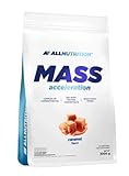 ALLNUTRITION Mass Acceleration Gainer Nahrungsergänzungsmittel - Kohlenhydrat- und Tierisches Protein Pulver für Muskelaufbau & Leistungssteigerung - Glutenfrei - 3000g - Caramel