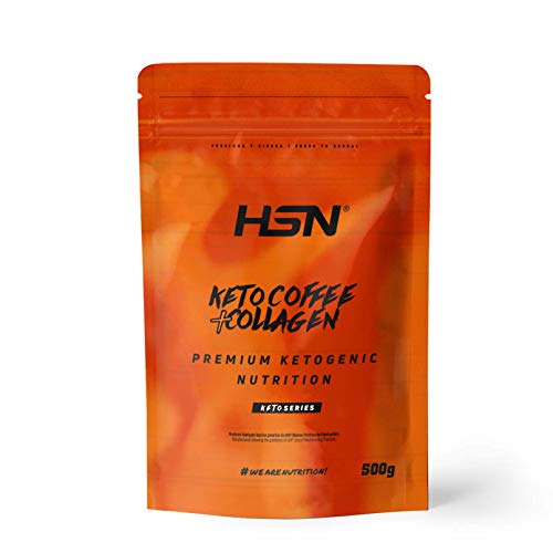 HSN Keto Kaffee + Kollagen | Kaffee mit hydrolysiertem Kollagen | Ideal für die ketogene Diät | Glutenfrei, Laktosefrei, Fischfrei | Natürliches Aroma, Pulver, 500 g
