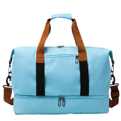 Gymbag Yoga-Fitnesstasche, Trocken Und Nass, Getrennte Reisetasche for Herren Und Damen, Umhängetasche, Gepäcktasche Sports Bag (Color : Blue, Size : 45 * 25 * 28cm)