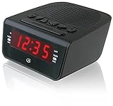 GPX c224b Dual Alarm Uhr am/fm Radio mit Rot LED Display (schwarz)
