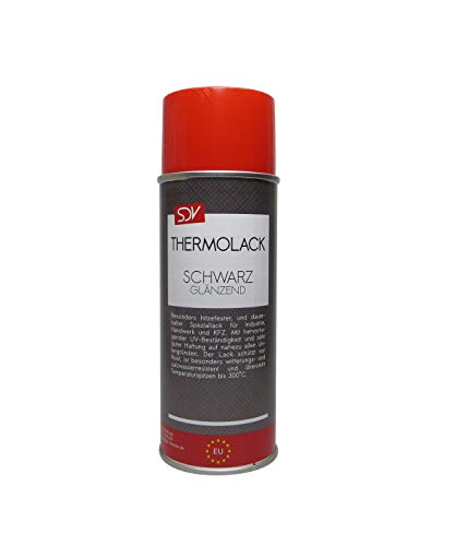 SDV Chemie Thermolack Spray schwarz glänzend bis 300°C 6X 400ml Auspufflack Ofenlack Motorlack Grill Lack