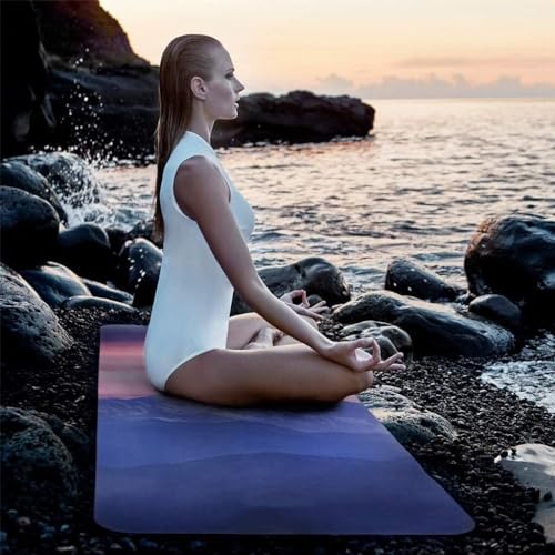 Gummi-Yogamatte, Pilates-Übungsmatte, Sit-ups, Stretch, Liegestütze, for Männer und Frauen, Heim-Fitnessstudio, breiter, dicker, schweißabsorbierend, atmungsaktiv, Trainingsmatte