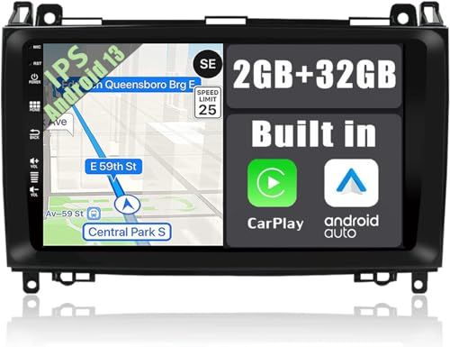 YUNTX Android 8.1 Autoradio Kompatibel mit Mercedes Benz Viano/Sprinter/W906-9 Zoll GPS mit navi Bluetooth - 2G32G / Dab+ / Lenkradsteuerung/USB/Carplay/WiFi/4G/MirrorLink (mit rückfahrkamera)