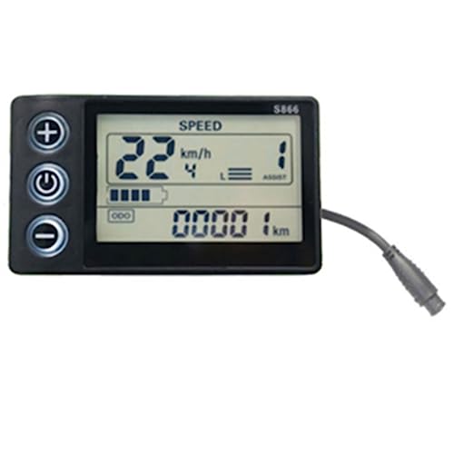 ZONTTR 24 V, 36 V, 48 V, 60 V, wasserdichtes LCD-Display, S866, Controller-Panel, Armaturenbrett, E-Bike-Display für Elektroroller (6-polig)