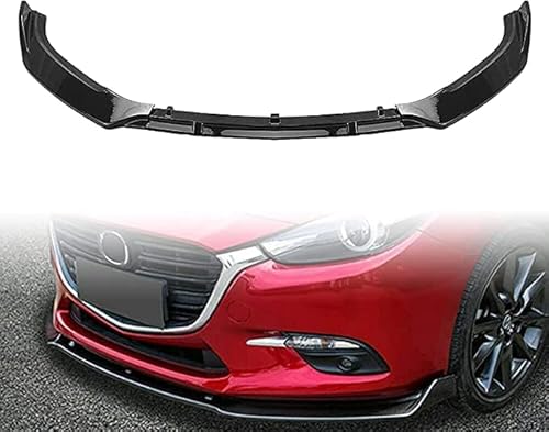 Frontspoiler Lippe für Mazda 3 2014-2018, 3 STÜCKE Style Auto Frontstoßstange Lippenspoiler Splitter Diffusor Abnehmbarer Body Kit Cover Guard Stoßfängerlippe