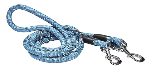 Bobby Walk – Schlauchförmige Hundeleine, Trainingshundeleine mit Karabiner, strapazierfähiges Nylon, 3 Längen, Blau, 189 x 1,2 cm