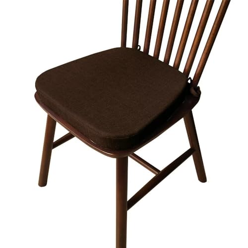 2er Set Stuhlkissen mit Bändern, Waschbare Sitzkissen rutschfest,Stuhlauflage Stuhlpolster Sitzkissen,Leinen Memory Baumwolle Kissen für Zuhause Büro Küche Esszimmer
