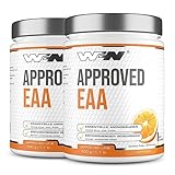 WFN Approved EAA - Orange - 2x 500g Dose - 9 Essentielle Aminosäuren + L-Histidin - Instant EAA Pulver - Vegan - 70 Portionen - Made in Germany - Extern laborgeprüft