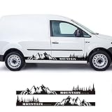 MIVLA 2 STÜCKE Autotür Aufkleber Camper Van Grafiken Vinyl Aufkleber, Für VW Caddy MK1 MK2 MK3 2 3 4 Maxi Kombi Tuning Zubehör