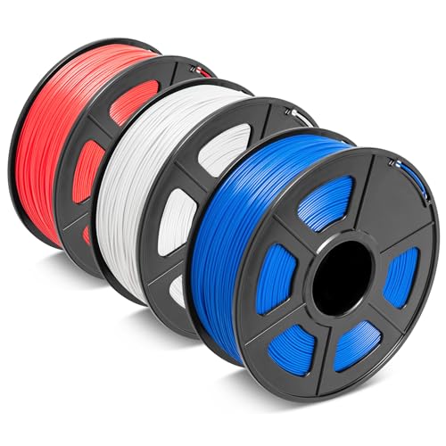 SUNLU ABS Filament 1.75 mm für den 3D-Drucker ABS 3D-Drucker Filamentgenauigkeit +/- 0.02 mm, Rot+Weiß+Blau