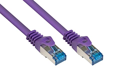 Good Connections Cat.6A Ethernet LAN Patchkabel mit Rastnasenschutz RNS, S/FTP, PiMF, halogenfrei, 500MHz, OFC, 10-Gigabit-fähig (10/100/1000/10000-Base-T Ethernet Netzwerke) - z.B. für Patchpanel, Switch, Router, Modem - violett, 30m