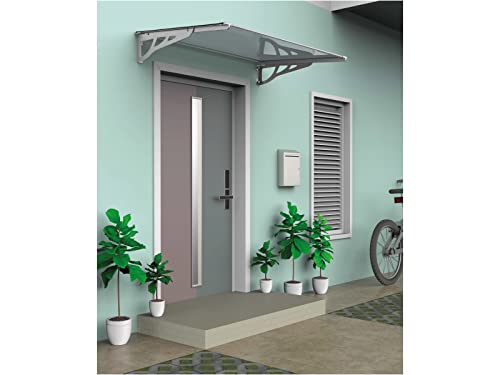 SCHARTEC Aluminium-Vordach als Haustürvordach in 100, 120 oder 150 cm | schützt auch bei extremen Wetterlagen Vordach für Haustür Überdachung | Aluminium Polycarbonat | Größe wählen