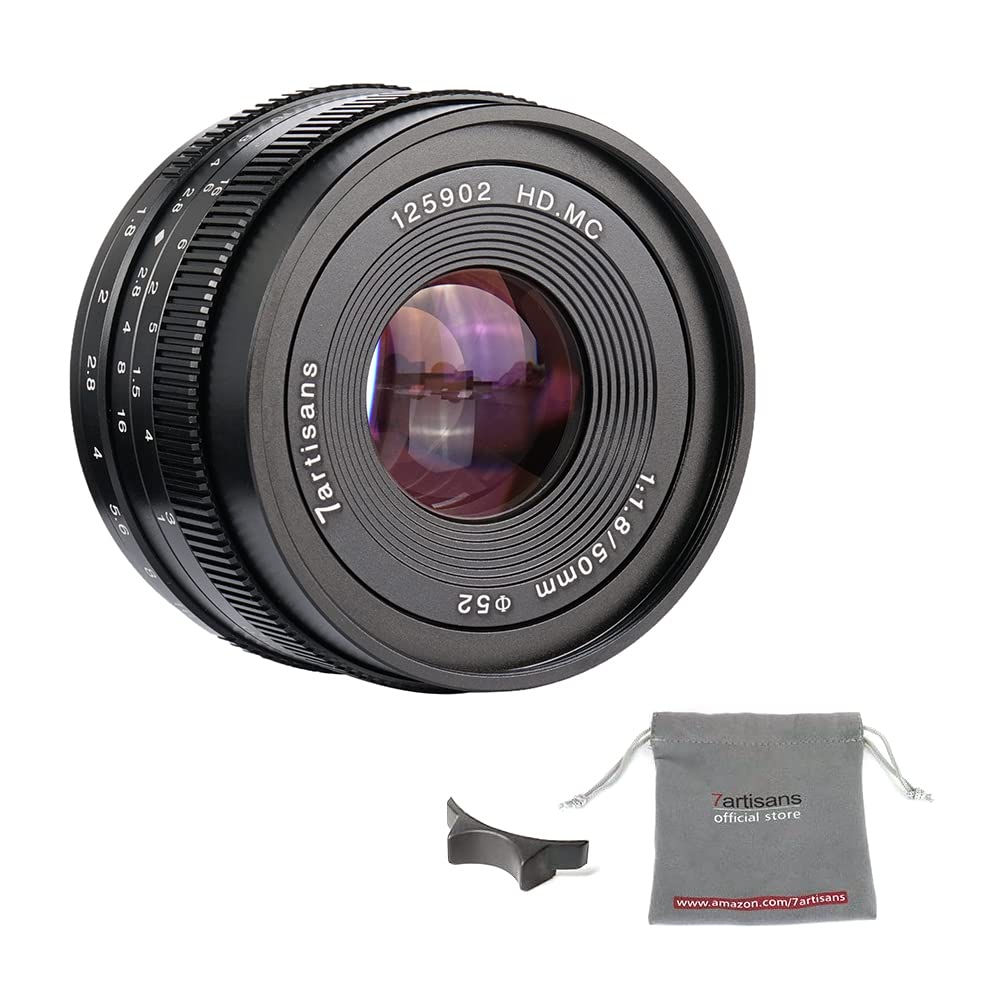 7artisans 50mm F1.8 APS-C Manuelle Fixed Objektiv für Sony E-Mount spiegellose Kamera wie Sony A6500 A6300 A6000 A5100 A5000 NEX-3 NEX-3 N nex-3r NEX-F3 K-5