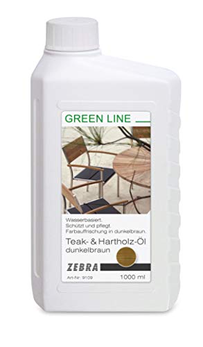 Zebra Teak- & Hartholz-Öl dunkelbraun 1000ml - Green Line Pflege für Gartenmöbel