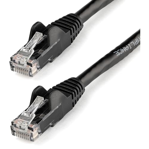 StarTech.com Cat6 Ethernet-Kabel (22,9 m, Patchkabel, snagless, Cat6-Kabel, langes Netzwerkkabel, Ethernet-Kabel, Cat6-Kabel, 22,9 m), Schwarz