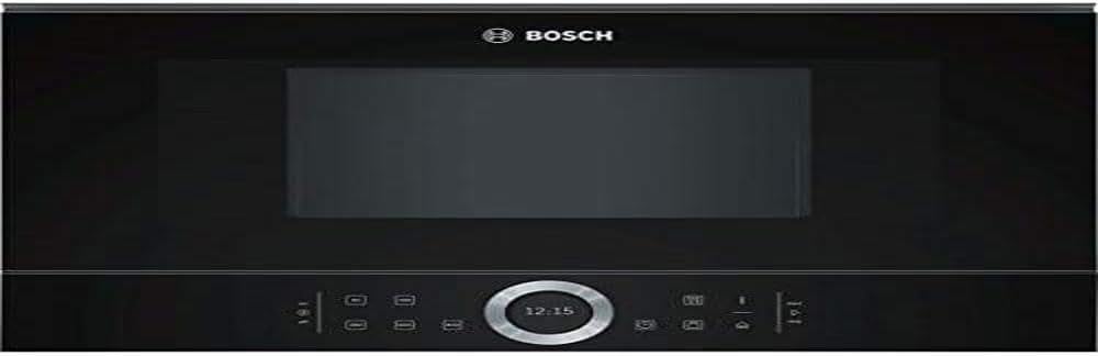 Bosch BFL634GB1 Serie 8 Einbau-Mikrowelle, 38 x 60 cm, 900 W, Türanschlag Links, AutoPilot 7 7 Automatikprogramme, Reinigungsunterstützung, TFT-Touchdisplay, LED-Beleuchtung gleichmäßige Ausleuchtung