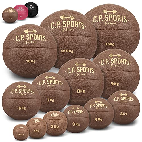 C.P.Sports Medizinball K5, Gewichtsball, Medizinbälle, Crossfit Ball - Erhältlich: 1kg - 10kg (1-KG-braun)