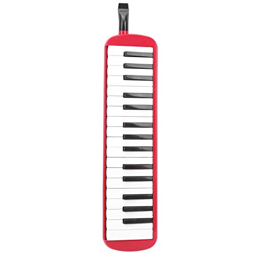 32 Tasten Melodica, Mundstück Air Piano Keyboard mit Flexibler Handschlaufe, Aufbewahrungstasche, Professionelles Mundklavier Orgelinstrument für Erwachsene Kinder Anfänger, für IRIN(Rot)