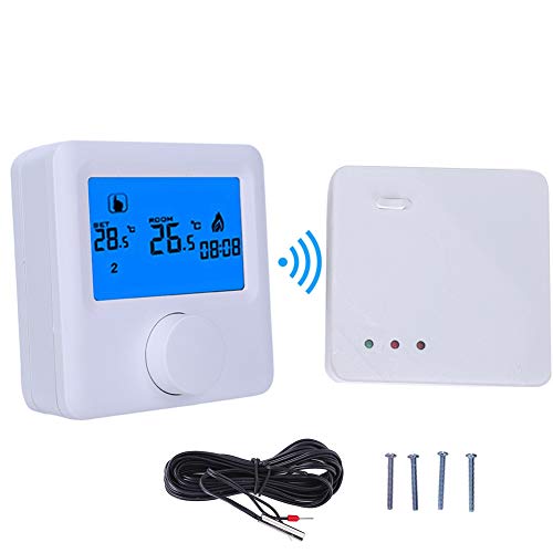Digital Thermostat, Digitaler Raumthermostat Wandthermostat Digital LCD RF Funk NTC Heiztemperaturregler für Elektrisches Heizsystem