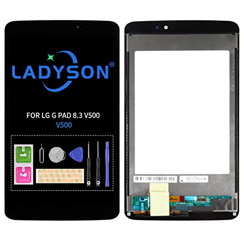 LCD-Bildschirm Ersatz für LG G Pad 8.3 V500 LCD Display Touchscreen Digitizer Full Matrix Glas Sensor Panel Lens Assembly Wifi Version Teile mit kostenlosem Reparaturwerkzeug (schwarz ohne Rahmen)