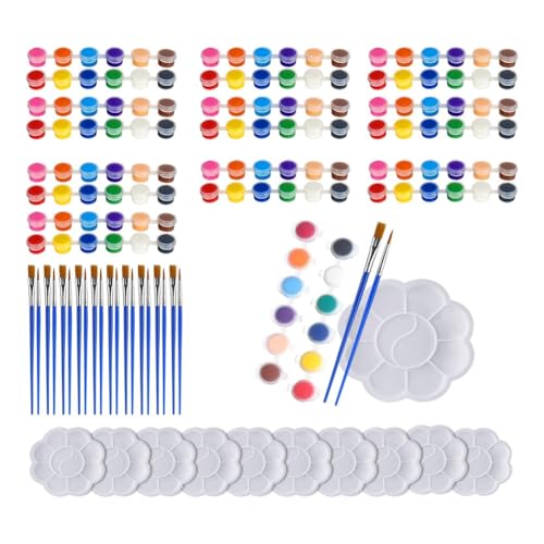 Osmond 150-Teiliges Mini-Acrylfarben-Set, 12 Farben, Waschbare Acrylfarbstreifen, Pinsel und Palette für Kinder, die Kunsthandwerk Malen