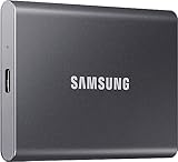 Samsung Portable SSD T7 (MU-PC2T0T/WW), 2TB, USB 3.2 Gen.2, 1050MB/s Lesen, 1000MB/s Schreiben, Externe Festplatte für Mac, PC, Smartphone und Spielkonsole, Metallic Schwarz