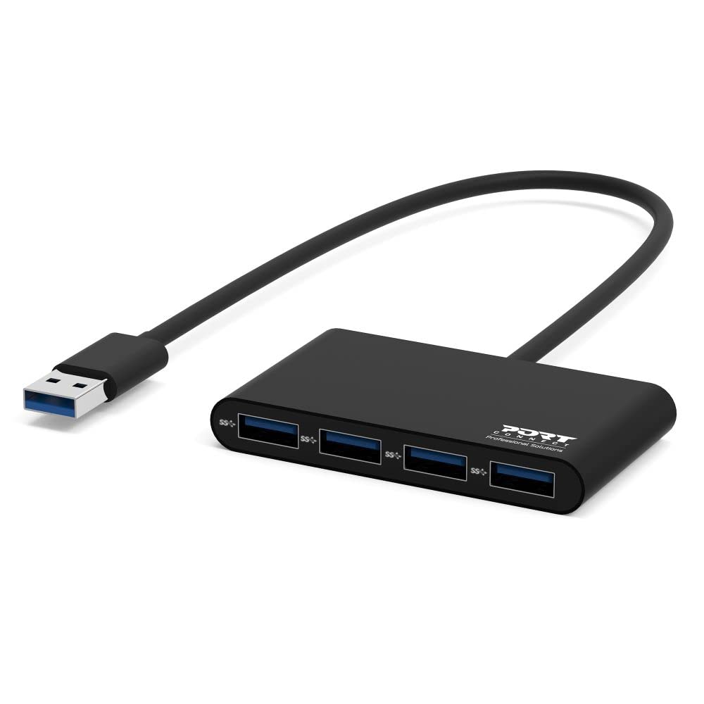 Port Designs 900121 USB 3.0 (3.1 Gen 1) Type-a 5000 Mbit/s grau & – Hub USB 3.0 (3.1 Gen 1) Type-a, USB 3.0 (3.1 Gen 1) Type-a, USB, grau, ABS