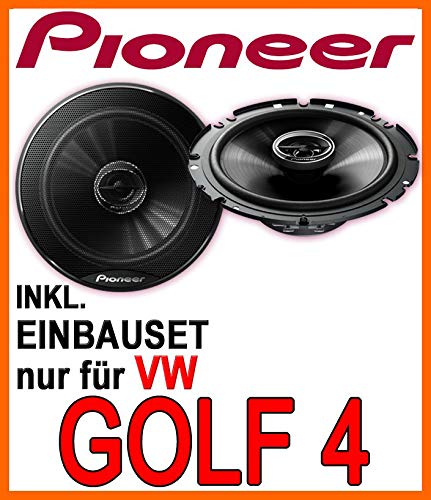 Lautsprecher - Pioneer TS-G1720F - 16,5cm 2-Wege 300 Watt Koax Einbauset für VW Golf 4 - JUST SOUND best choice for caraudio