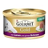 Gourmet Dose Gold Feine Pastete Lamm&Bohnen Nestle Katzenfutter 24x 85g