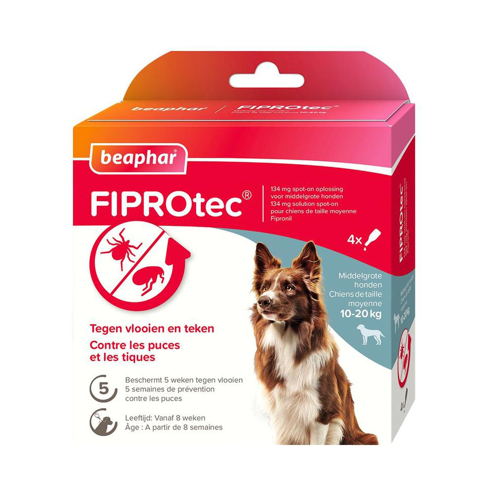 Beaphar FiproTec Spot-On Hund - 20 - 40 kg - 3 + 1 Pipetten 5