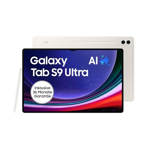 Samsung Galaxy Tab S9 Ultra Android-Tablet, Wi-Fi, 512 GB / 12 GB RAM, MicroSD-Kartenslot, Inkl. S Pen, Simlockfrei ohne Vertrag, Beige, Inkl. 36 Monate Herstellergarantie [Exklusiv bei Amazon]