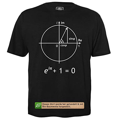 Einheitskreis - Herren T-Shirt für Geeks mit Spruch Motiv aus Bio-Baumwolle Kurzarm Rundhals Ausschnitt, Größe M