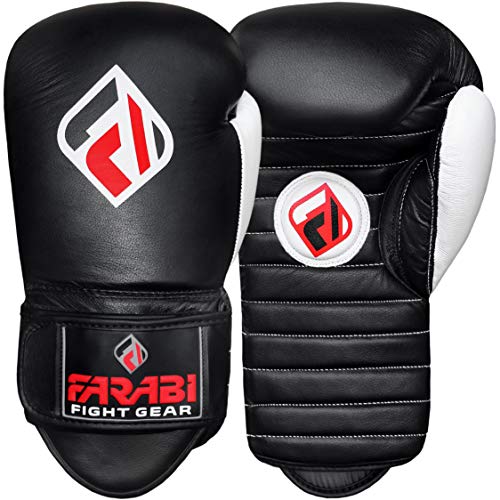 Farabi Sports Coaching Mitts - Boxhandschuhe Focus Gloves für Schlag- und Kickboxtraining (14-oz, Black)