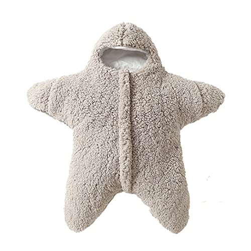 Soapow Baby-Schlafsack mit Seestern, für Neugeborene, aus Fleece, Grau, 76*78*39 cm, (2157567-AM85-2021-FBM)