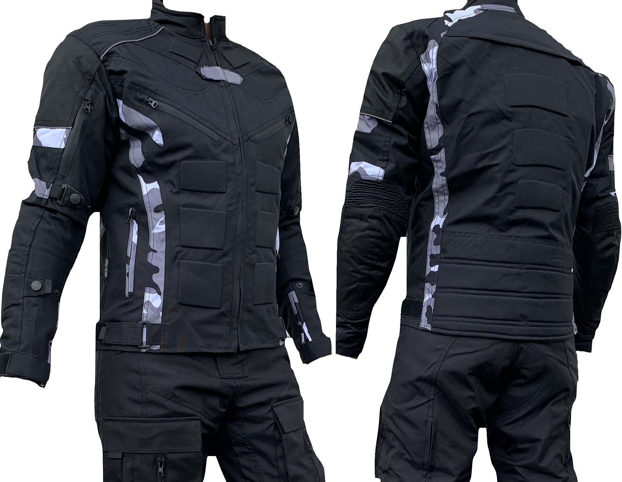 L&J Motorradjacke - Jacke mit herausnehmbaren Protektoren - Textil Motorrad Jacke Biker (s)