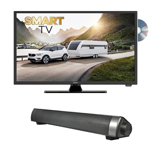 Gelhard GTV1955 + Soundbar LED Smart TV mit DVD und Bluetooth DVB-S2/C/T2 für 12V u. 230Volt WLAN