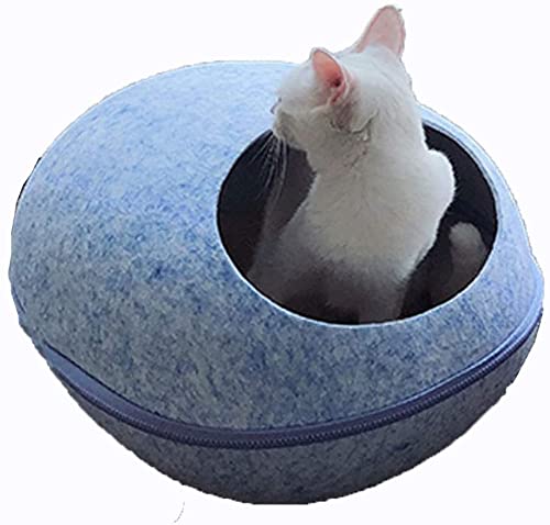 Haustier-Sofa Komfortables Schlafnest Kreative Ei-Form-Haustierhöhle HSWYJJPFB 1103(Color:Blue;Size:Small)