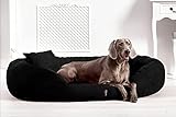 tierlando® Orthopädisches Hundebett Sammy | High-Tech-Velours | Dicke Umrandung | L - XXXXL Hundesofa Schwarz Gr. XXL 140 cm