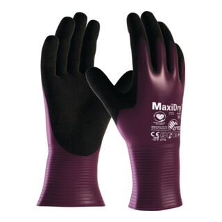 Handschuhe MaxiDry® 56-426 Gr.8 lila/schwarz Nyl.m.Nitril/Nitril