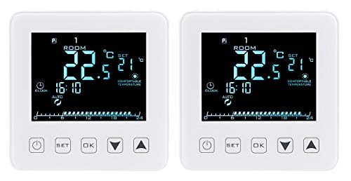 revolt Smart Home Thermostat: 2er-Set WLAN-Thermostate für Fußbodenheizungen, für Siri, Alexa & GA (Fußbodenheizung-Thermostat Aufputz)
