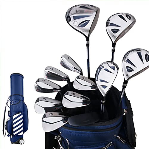 Herren-Golf-Komplettset, komplettes Anfänger-Golfschläger-Set, Golf-Standard-Balltasche, Golf-Herren für die rechte Hand, Carbonschaft, 12er-Pack mit Cart-Tasche Vision